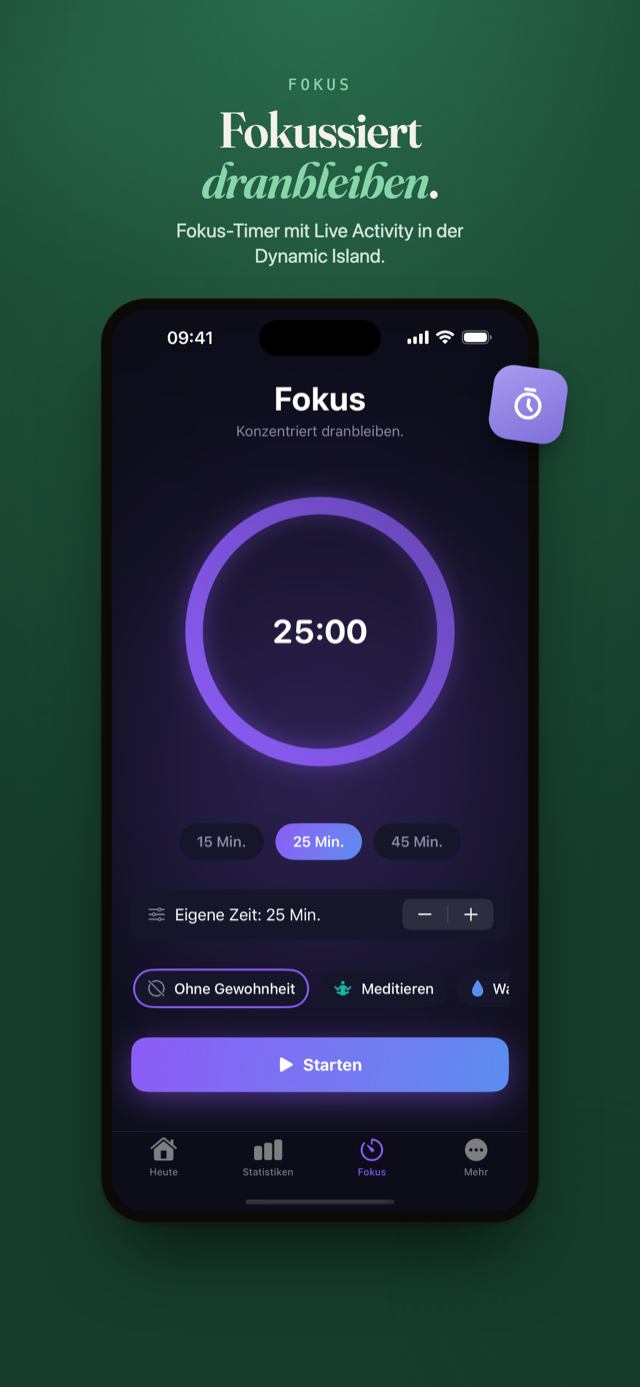 Kerno Fokus-Timer mit Live Activity